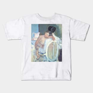 Woman Sitting with a Child in Her Arms by Mary Cassatt Kids T-Shirt